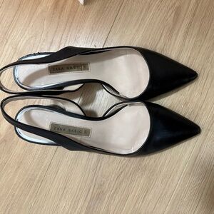 Zara Black Comfy Women's Slingback Shoes with Block Heel